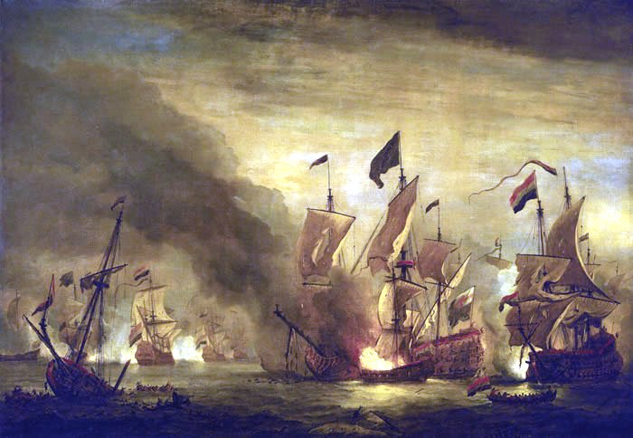 Battle of Solebay - Burning of the Royal James, 1672, May 28th (Willem van de Velde the Younger) (1633-1707) National Maritime Museum, Greenwich, London BHC0302